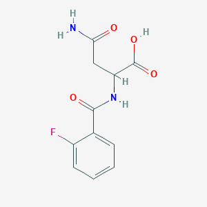 3-Carbamoyl-2-[(2-fluorophenyl)formamido]propanoic acid