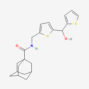 molecular formula C21H25NO2S2 B2548810 N-({5-[hydroxy(thiophen-2-yl)methyl]thiophen-2-yl}methyl)adamantane-1-carboxamide CAS No. 1421458-98-1