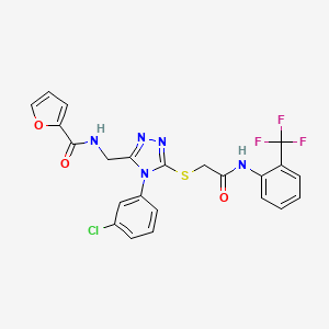 N-((4-(3-chlorophenyl)-5-((2-oxo-2-((2-(trifluoromethyl)phenyl)amino)ethyl)thio)-4H-1,2,4-triazol-3-yl)methyl)furan-2-carboxamide
