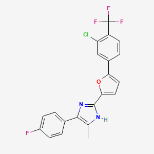 2-[5-[3-Chloro-4-(trifluoromethyl)phenyl]furan-2-yl]-4-(4-fluorophenyl)-5-methyl-1H-imidazole