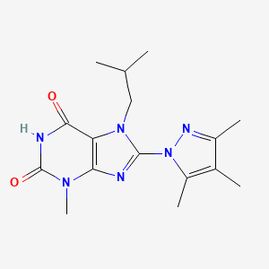 6-hydroxy-3-methyl-7-(2-methylpropyl)-8-(3,4,5-trimethyl-1H-pyrazol-1-yl)-3,7-dihydro-2H-purin-2-one