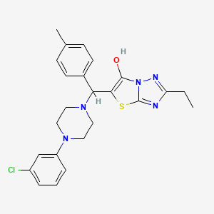 5-((4-(3-Chlorophenyl)piperazin-1-yl)(p-tolyl)methyl)-2-ethylthiazolo[3,2-b][1,2,4]triazol-6-ol