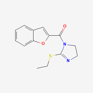 molecular formula C14H14N2O2S B2548838 benzofuran-2-yl(2-(ethylthio)-4,5-dihydro-1H-imidazol-1-yl)methanone CAS No. 862826-68-4