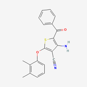 molecular formula C20H16N2O2S B2548839 4-Amino-5-benzoyl-2-(2,3-dimethylphenoxy)thiophene-3-carbonitrile CAS No. 478248-33-8