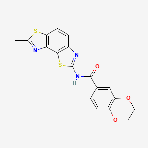 N-(7-methyl[1,3]thiazolo[5,4-e][1,3]benzothiazol-2-yl)-2,3-dihydro-1,4-benzodioxine-6-carboxamide