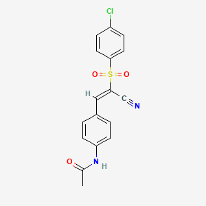 N-{4-[(1E)-2-(4-chlorobenzenesulfonyl)-2-cyanoeth-1-en-1-yl]phenyl}acetamide