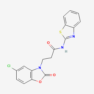 molecular formula C17H12ClN3O3S B2548854 N-(1,3-benzothiazol-2-yl)-3-(5-chloro-2-oxo-2,3-dihydro-1,3-benzoxazol-3-yl)propanamide CAS No. 895848-44-9