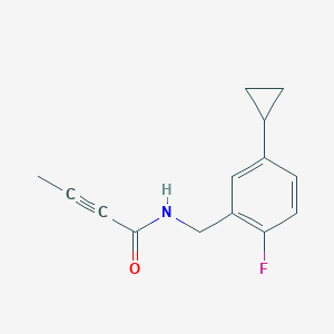 molecular formula C14H14FNO B2548888 N-[(5-Cyclopropyl-2-fluorophenyl)methyl]but-2-ynamide CAS No. 2411293-08-6