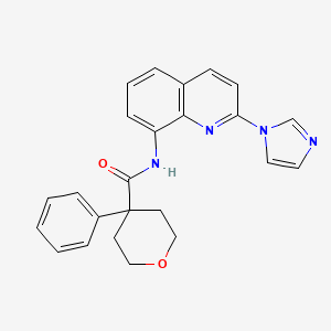 molecular formula C24H22N4O2 B2548894 N-[2-(1H-imidazol-1-yl)quinolin-8-yl]-4-phenyloxane-4-carboxamide CAS No. 1226436-38-9