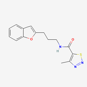 molecular formula C15H15N3O2S B2548895 N-(3-(benzofuran-2-yl)propyl)-4-methyl-1,2,3-thiadiazole-5-carboxamide CAS No. 2319786-76-8
