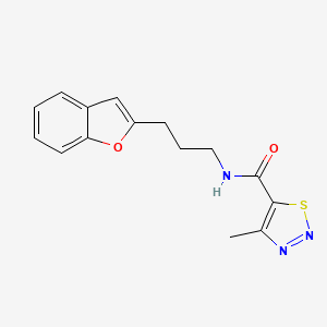 molecular formula C15H15N3O2S B2548895 N-(3-(苯并呋喃-2-基)丙基)-4-甲基-1,2,3-噻二唑-5-羧酰胺 CAS No. 2319786-76-8