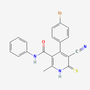 4-(4-bromophenyl)-5-cyano-2-methyl-N-phenyl-6-thioxo-1,6-dihydropyridine-3-carboxamide