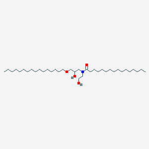 molecular formula C37H75NO4 B025489 Hexadecanamide, N-(3-(hexadecyloxy)-2-hydroxypropyl)-N-(2-hydroxyethyl)- CAS No. 110483-07-3