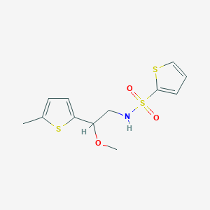 molecular formula C12H15NO3S3 B2548904 N-[2-Methoxy-2-(5-methylthiophen-2-YL)ethyl]thiophene-2-sulfonamide CAS No. 1798044-30-0