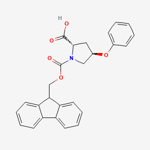 molecular formula C26H23NO5 B2548910 (2S,4R)-Fmoc-4-phenoxy-pyrrolidine-2-carboxylic acid CAS No. 1313390-76-9