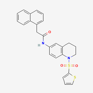molecular formula C25H22N2O3S2 B2548941 2-(naphthalen-1-yl)-N-(1-(thiophen-2-ylsulfonyl)-1,2,3,4-tetrahydroquinolin-6-yl)acetamide CAS No. 941949-68-4