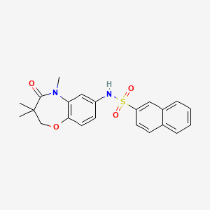 molecular formula C22H22N2O4S B2548950 N-(3,3,5-trimethyl-4-oxo-2,3,4,5-tetrahydrobenzo[b][1,4]oxazepin-7-yl)naphthalene-2-sulfonamide CAS No. 922023-02-7