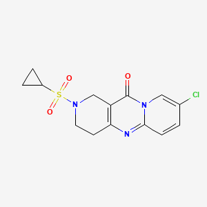 molecular formula C14H14ClN3O3S B2548955 13-chloro-5-cyclopropylsulfonyl-1,5,9-triazatricyclo[8.4.0.03,8]tetradeca-3(8),9,11,13-tetraen-2-one CAS No. 2034267-65-5
