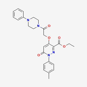 molecular formula C26H28N4O5 B2548968 ethyl 1-(4-methylphenyl)-6-oxo-4-[2-oxo-2-(4-phenylpiperazin-1-yl)ethoxy]-1,6-dihydropyridazine-3-carboxylate CAS No. 899993-14-7