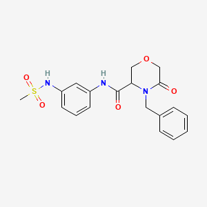 molecular formula C19H21N3O5S B2548992 4-benzyl-N-(3-(methylsulfonamido)phenyl)-5-oxomorpholine-3-carboxamide CAS No. 1351588-32-3