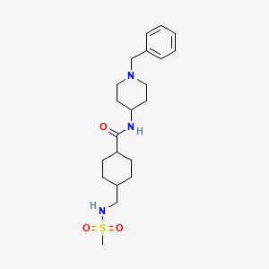 molecular formula C21H33N3O3S B2549019 N-(1-benzylpiperidin-4-yl)-4-(methanesulfonamidomethyl)cyclohexane-1-carboxamide CAS No. 1203029-82-6