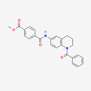 molecular formula C25H22N2O4 B2549063 Methyl 4-((1-benzoyl-1,2,3,4-tetrahydroquinolin-6-yl)carbamoyl)benzoate CAS No. 1208378-49-7