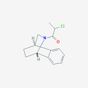 molecular formula C14H16ClNO B2549065 1-[(1R,8S)-9-Azatricyclo[6.2.2.02,7]dodeca-2,4,6-trien-9-yl]-2-chloropropan-1-one CAS No. 2411183-65-6