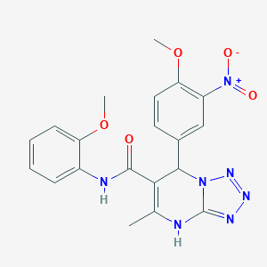 molecular formula C20H19N7O5 B254908 7-(4-METHOXY-3-NITROPHENYL)-N-(2-METHOXYPHENYL)-5-METHYL-4H,7H-[1,2,3,4]TETRAZOLO[1,5-A]PYRIMIDINE-6-CARBOXAMIDE 