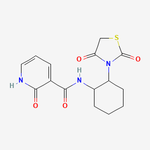 molecular formula C15H17N3O4S B2549098 N-(2-(2,4-dioxothiazolidin-3-yl)cyclohexyl)-2-oxo-1,2-dihydropyridine-3-carboxamide CAS No. 1207021-04-2