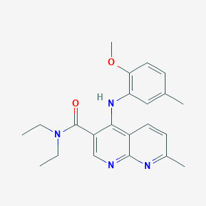 molecular formula C22H26N4O2 B2549128 N,N-diethyl-4-[(2-methoxy-5-methylphenyl)amino]-7-methyl-1,8-naphthyridine-3-carboxamide CAS No. 1251601-42-9