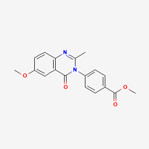 molecular formula C18H16N2O4 B2549162 methyl 4-(6-methoxy-2-methyl-4-oxoquinazolin-3(4H)-yl)benzoate CAS No. 1237744-91-0