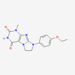 8-(4-Ethoxyphenyl)-1-methyl-1,3,5-trihydroimidazolidino[1,2-h]purine-2,4-dione