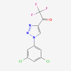 molecular formula C10H4Cl2F3N3O B2549202 1-[1-(3,5-Dichlorophenyl)triazol-4-yl]-2,2,2-trifluoroethanone CAS No. 1272305-66-4