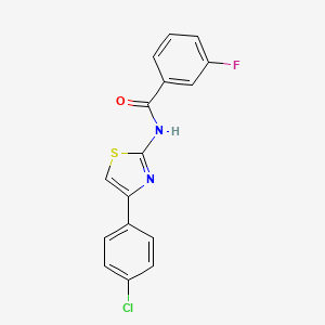 molecular formula C16H10ClFN2OS B2549221 N-[4-(4-chlorophenyl)-1,3-thiazol-2-yl]-3-fluorobenzamide CAS No. 313469-46-4
