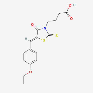 molecular formula C16H17NO4S2 B2549236 4-[(5Z)-5-[(4-ethoxyphenyl)methylidene]-4-oxo-2-sulfanylidene-1,3-thiazolidin-3-yl]butanoic acid CAS No. 356572-80-0