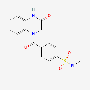 molecular formula C17H17N3O4S B2549245 N,N-dimethyl-4-(3-oxo-1,2,3,4-tetrahydroquinoxaline-1-carbonyl)benzene-1-sulfonamide CAS No. 941935-44-0