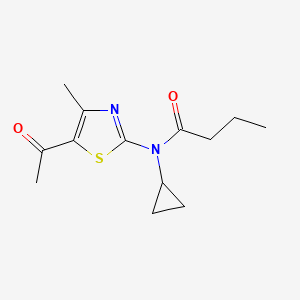 molecular formula C13H18N2O2S B2549253 N-(5-acetyl-4-methyl-1,3-thiazol-2-yl)-N-cyclopropylbutanamide CAS No. 938014-02-9