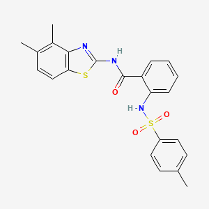 molecular formula C23H21N3O3S2 B2549358 N-(4,5-dimethyl-1,3-benzothiazol-2-yl)-2-(4-methylbenzenesulfonamido)benzamide CAS No. 888409-73-2