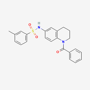 molecular formula C23H22N2O3S B2549382 N-(1-benzoyl-1,2,3,4-tetrahydroquinolin-6-yl)-3-methylbenzene-1-sulfonamide CAS No. 1021089-07-5
