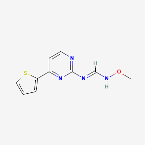 (E)-N'-methoxy-N-[4-(thiophen-2-yl)pyrimidin-2-yl]methanimidamide