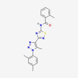 N-{3-[1-(2,4-dimethylphenyl)-5-methyl-1H-1,2,3-triazol-4-yl]-1,2,4-thiadiazol-5-yl}-2-methylbenzamide