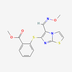 methyl 2-({5-[(1Z)-(methoxyimino)methyl]imidazo[2,1-b][1,3]thiazol-6-yl}sulfanyl)benzoate