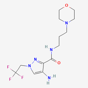 molecular formula C13H20F3N5O2 B2549444 4-Amino-N-(3-morpholin-4-ylpropyl)-1-(2,2,2-trifluoroethyl)-1H-pyrazole-3-carboxamide CAS No. 2101198-77-8