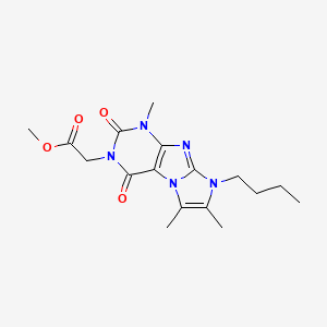 molecular formula C17H23N5O4 B2549447 methyl 2-{8-butyl-1,6,7-trimethyl-2,4-dioxo-1H,2H,3H,4H,8H-imidazo[1,2-g]purin-3-yl}acetate CAS No. 887875-62-9