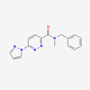 molecular formula C16H15N5O B2549449 N-benzyl-N-methyl-6-(1H-pyrazol-1-yl)pyridazine-3-carboxamide CAS No. 1396629-38-1