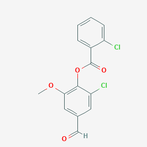 molecular formula C15H10Cl2O4 B2549461 2-Chloro-4-formyl-6-methoxyphenyl 2-chlorobenzoate CAS No. 944511-09-5