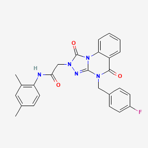 molecular formula C26H22FN5O3 B2549462 N-(2,4-dimethylphenyl)-2-(4-(4-fluorobenzyl)-1,5-dioxo-4,5-dihydro-[1,2,4]triazolo[4,3-a]quinazolin-2(1H)-yl)acetamide CAS No. 1243007-59-1