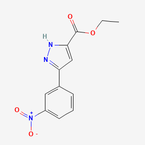 molecular formula C12H11N3O4 B2549466 ethyl 5-(3-nitrophenyl)-1H-pyrazole-3-carboxylate CAS No. 1025724-57-5