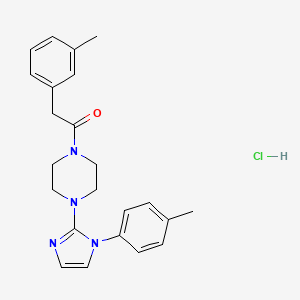 2-(m-tolyl)-1-(4-(1-(p-tolyl)-1H-imidazol-2-yl)piperazin-1-yl)ethanone hydrochloride