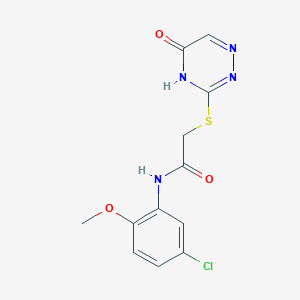 molecular formula C12H11ClN4O3S B2549485 N-(5-chloro-2-methoxyphenyl)-2-[(5-oxo-4,5-dihydro-1,2,4-triazin-3-yl)sulfanyl]acetamide CAS No. 879860-42-1
